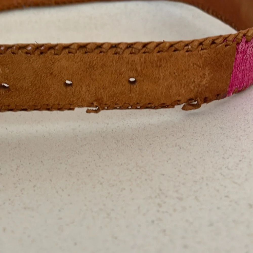Vintage Guatemalan Woven Leather Belt Youth Small